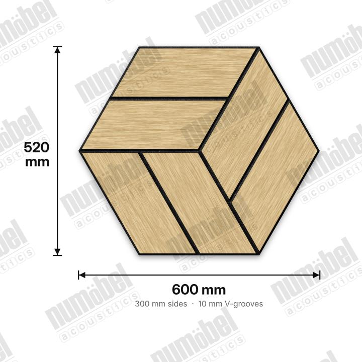 Numobel Acoustics-Combo Hex-Parquet Light Oak - 2