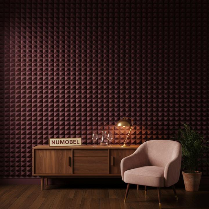 Foam Pyramid Tiles – Maroon