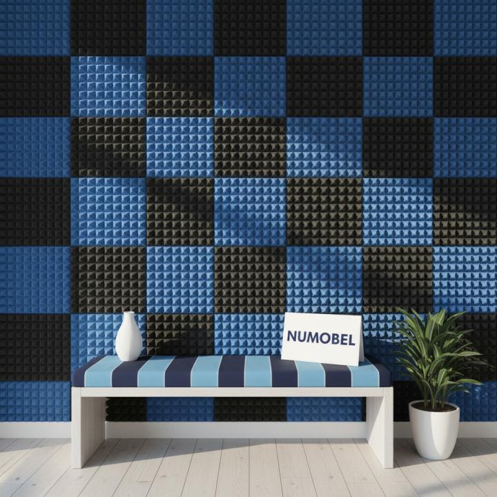 Foam Pyramid Duo Tiles – Black + Blue
