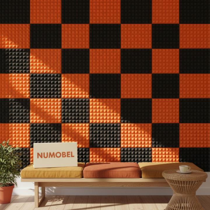 Foam Pyramid Duo Tiles – Black + Orange