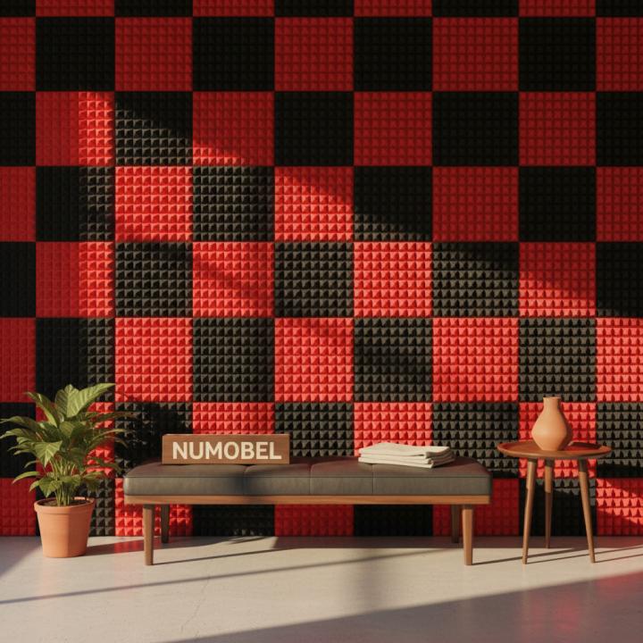 Foam Pyramid Duo Tiles – Black + Red