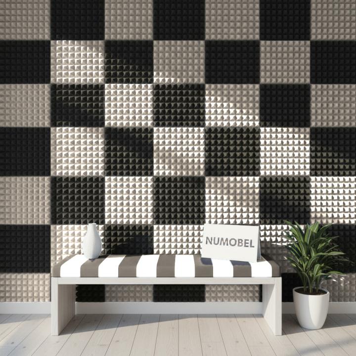 Foam Pyramid Duo Tiles – Black + Grey