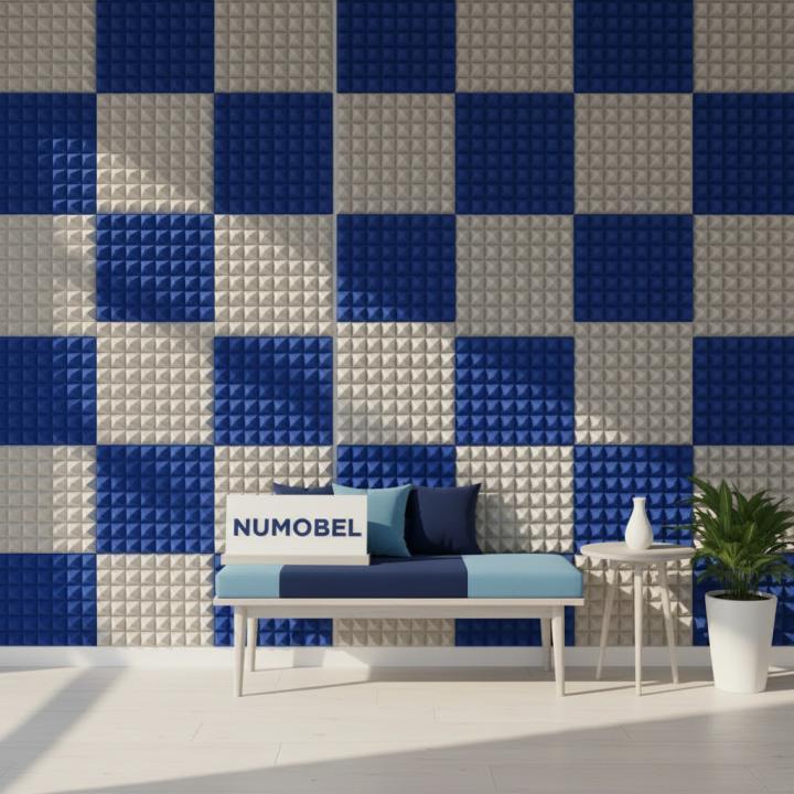 Foam Pyramid Duo Tiles – Grey + Blue