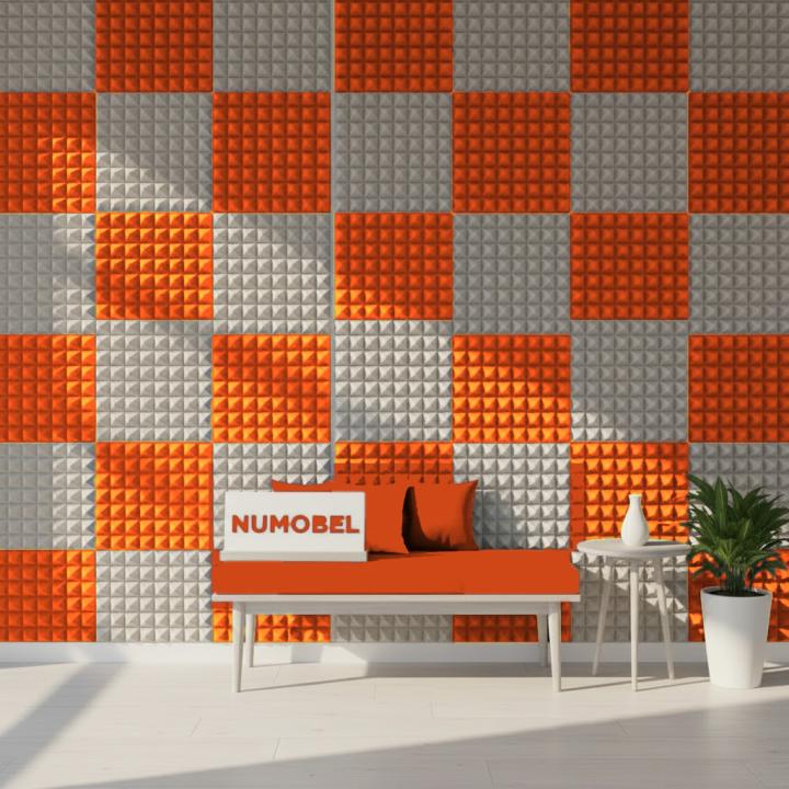 Foam Pyramid Duo Tiles – Grey + Orange